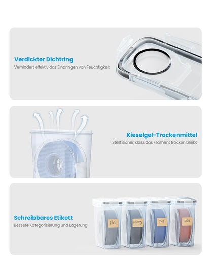 YOOPAI Filament Aufbewahrungsbox 6er-Set, 4 L, wasser- und staubdicht
