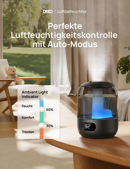 DREO Kaltnebel-Luftbefeuchter Ultraschall 3L Top-Fill DR-HHM006