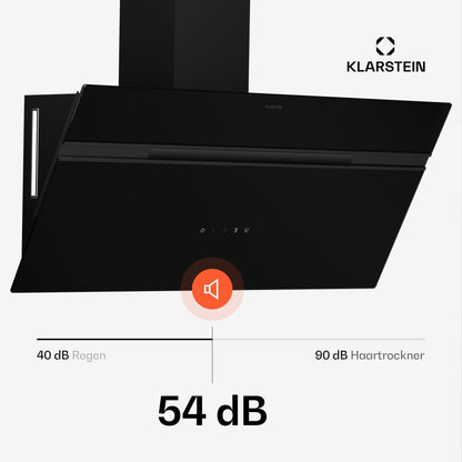 Klarstein Alina Dunstabzugshaube – 90 cm Wandhaube Umluft Schwarz