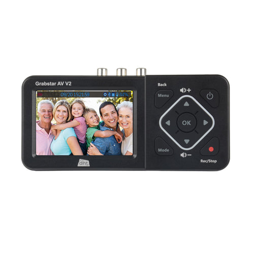 dnt Grabstar AV V2 Video-Digitalisierer - HDMI DNT000025. Schwarzes Rechteckgerät digitalisiert analoge Videoquellen für USB-Speicherung.