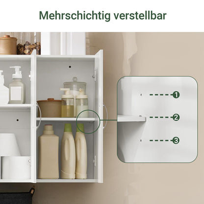 SoBuy FRG231-L-W Badezimmerschrank Wandschrank – Weiss