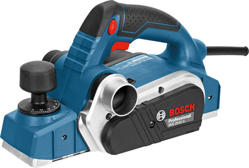 Bosch Professional GHO 26-82 D Elektrohobel. Blauer, ergonomischer Motorhobel für präzise Holzbearbeitung und Spanabnahme.