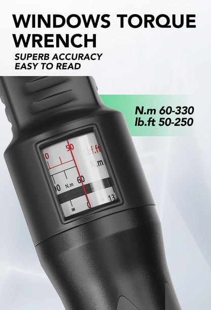 LLAVETOR Drehmomentschlüssel 1/2 Zoll 60-330 Nm für Auto & Motorrad