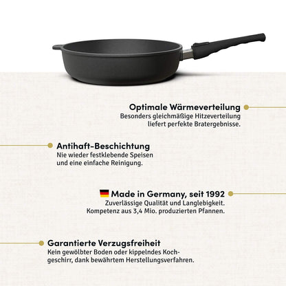 Hoffmann Aluguss Bratpfanne 28 cm Induktion – Hoher Rand