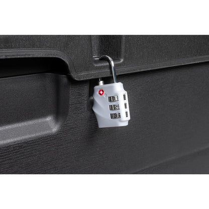 Kreher Kissenbox 340 Liter Holz-Optik Anthrazit mit Sitzfunktion