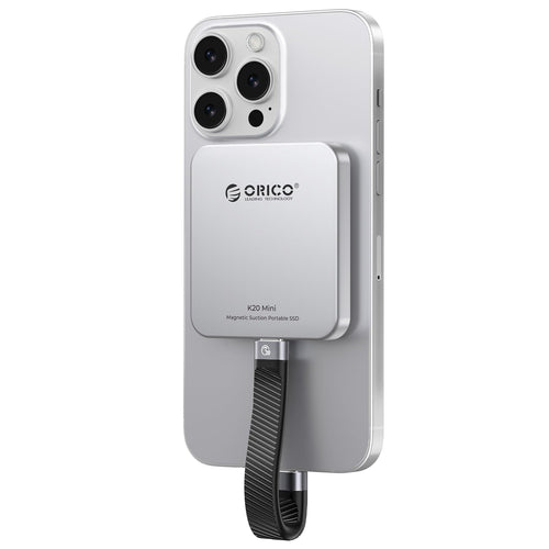 ORICO K20Mini 1TB Externe SSD - iPhone 15/16 Typ-C Magnetisch. Kompakte, dunkle SSD für iPhone-Datenspeicher.