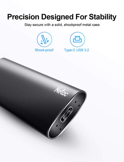 Netac ZSlim Externe SSD 250GB USB-C 3.2 Gen2 Aluminium