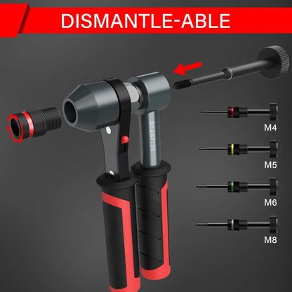 Beaspire Nietmutternzange Ratschen-Set für Einpressmuttern M4-M8