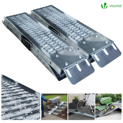 VOUNOT 2x Faltbare Auffahrrampe – 400 kg Tragkraft