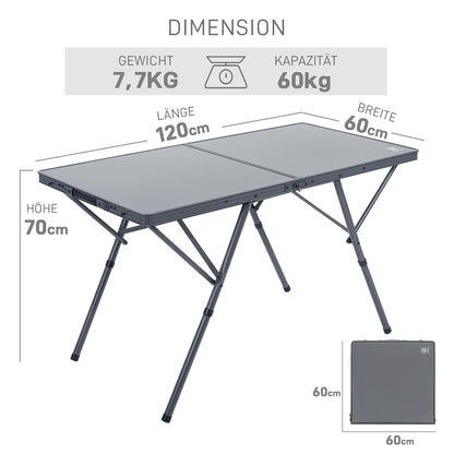 EVER ADVANCED Campingtisch faltbar 120x60 cm für 4-6 Personen