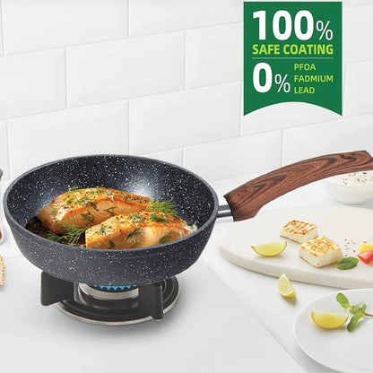 Kitchen Academy Induktion Kochtöpfe Set Granit 12-tlg. Schwarz