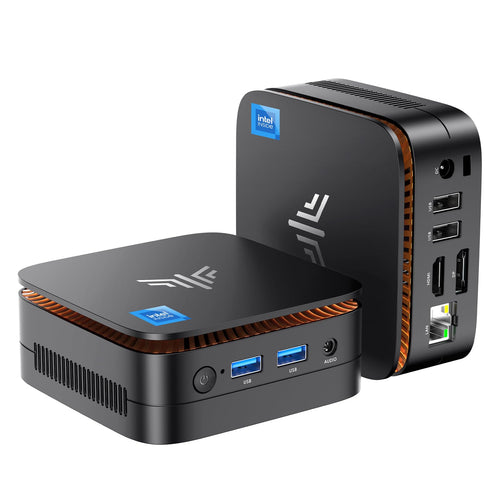 NiPoGi Essenx E1 Mini PC - Win 11 Pro, Intel N95, 16GB/512GB. Schwarzer, kompakter Quader für Büro & Heim.
