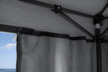 QUICK STAR Faltpavillon 2 x 3 m mit 4 Seitenwänden, Smoky Grau