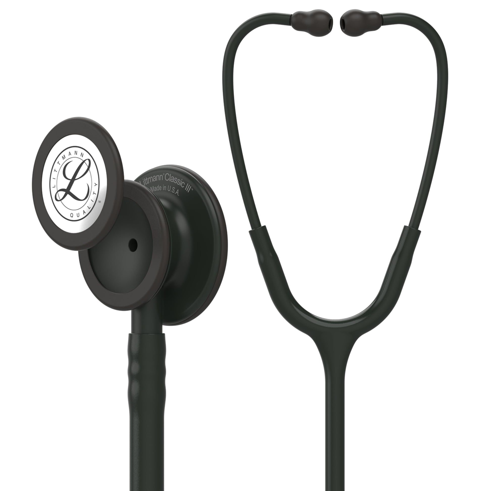 3M Littmann Classic III Monitoring Stethoskop 5803 - Black Edition. Schwarzes Doppelkopf-Stethoskop zur Auskultation von Herz, Lunge und Darm.