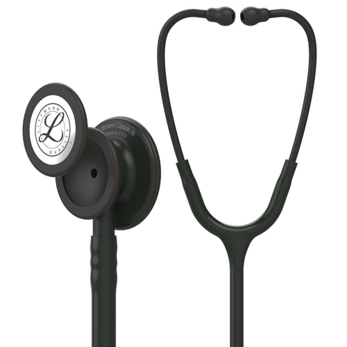 3M Littmann Classic III Monitoring Stethoskop 5803 - Black Edition. Schwarzes Doppelkopf-Stethoskop zur Auskultation von Herz, Lunge und Darm.