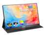 Yodoit Tragbarer Monitor 16" FHD IPS USB-C für Laptop PC. Dünner, schwarzer 16" FHD IPS Monitor. Erweitert die Anzeige von Laptops/PCs via USB-C.