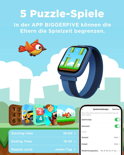 BIGGERFIVE BRAVE 2 Kinder-Smartwatch, 1,8-Zoll-Touchscreen, IP68
