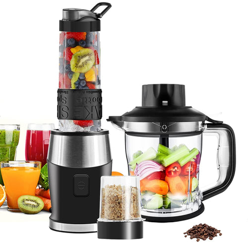 WAWORIO Smoothie Maker Standmixer 700W – Sportflasche. Kompakt, mit abnehmbarer Mixflasche. Bereitet Smoothies direkt in der Trinkflasche zu.