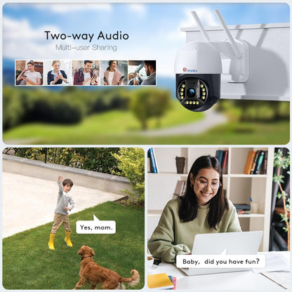 Ctronics 4K 8MP PTZ Überwachungskamera Aussen WLAN