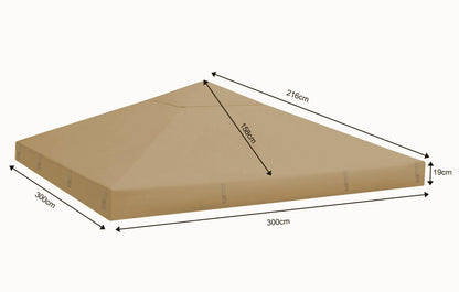 QUICK STAR Ersatzdach für Pavillon 3x3 m in Sand, 260 g/m²
