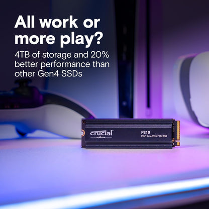 Crucial P310 PS5 SSD 1TB PCIe Gen4 mit Kühlkörper