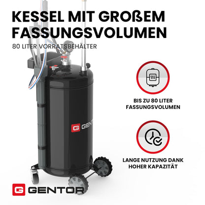 Ölauffangbehälter 80L mobil – 5 Absaugsonden für Kfz Ölwechsel
