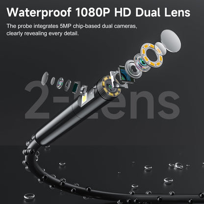 Zealtron Endoskopkamera Dual-Lens, 5-Zoll-IPS-Display, 5 m Kabel