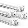 JESLED LED Feuchtraumleuchte 120cm 30W IP65 - 4er Set Neutralweiss. Graue, lineare Leuchte für feuchte/staubige Räume.