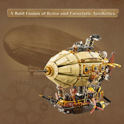 PANTASY Steampunk-Luftschiff Modellbausatz – Zweilagiger Zeppelin