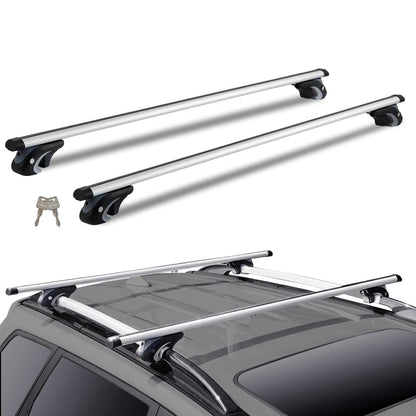 VEVOR Dachträger Universal Alu Querträger 90 kg Tragkraft, zwei Querträger aus Aluminium mit Montagefüssen
