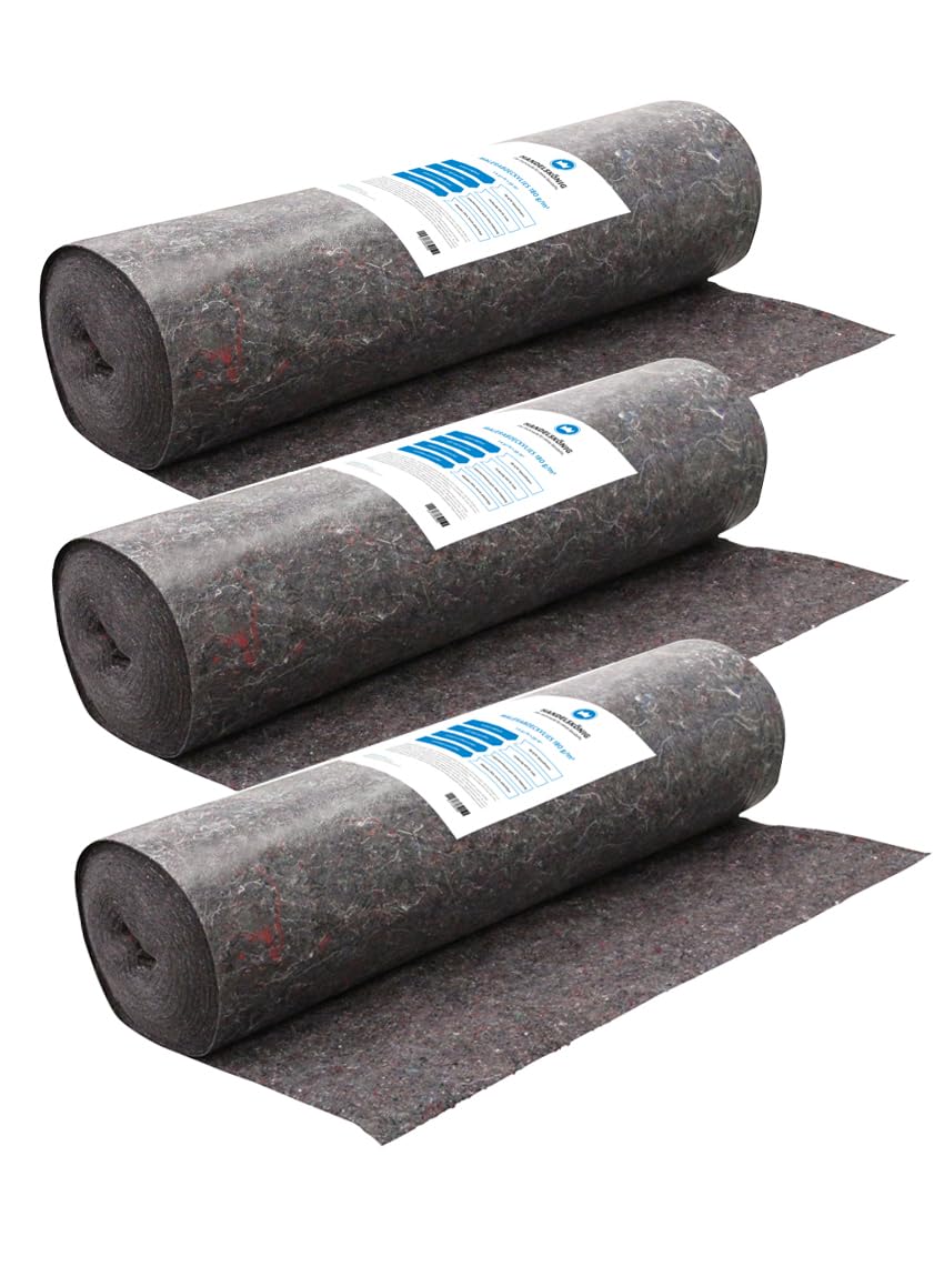 Handelskönig Malerabdeckvlies 180g/m² Bodenvlies - 3 Rollen à 50 m²: Graues Vlies in Rollenform. Zum Bodenschutz bei Malerarbeiten.