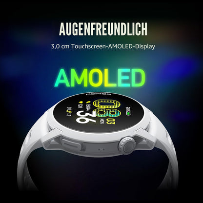 COROS PACE 4 GPS-Sportuhr mit AMOLED-Touchscreen, weiss