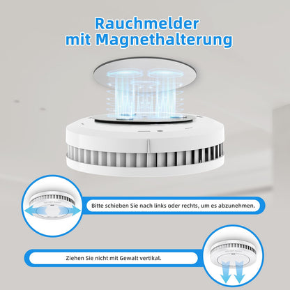 XINDUM Rauchmelder SM01 10er Set mit Magnethalterung, weiss
