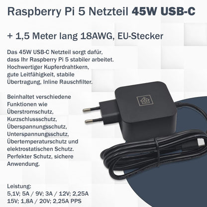 Raspberry Pi 5 16GB Kit – PCIe M.2 NVMe Metallgehäuse