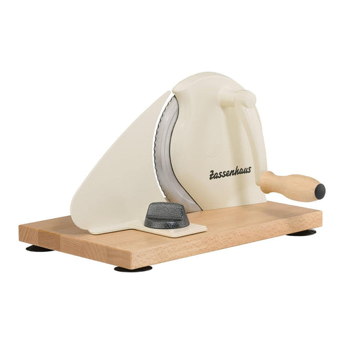 Zassenhaus Retro Brotschneidemaschine 18/8 Edelstahl - 072082. Kurbelbetriebene Maschine aus Edelstahl zum Schneiden von Brot.