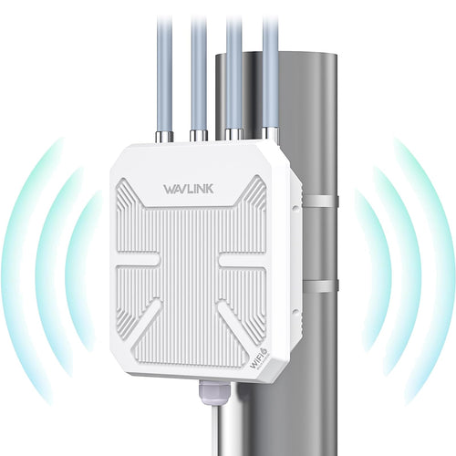 Wavlink WN573HX3 Outdoor WiFi 6 Mesh Repeater/AP - AX3000. Weißes Gehäuse. Erweitert/erstellt WiFi 6 Mesh-Netzwerk.
