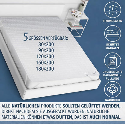 FAM Home Matratzenschoner 180 x 200 cm, Baumwolle, atmungsaktiv