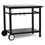 BBQ-Toro Grillwagen BQT3 schwarz, Grilltisch aus Stahl 85 x 50 x 81 cm mit zwei Rädern und Ablage