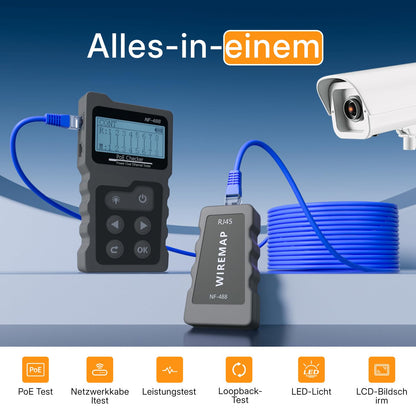 Mcbazel RJ45 Netzwerkkabeltester mit LCD-Display und PoE-Test
