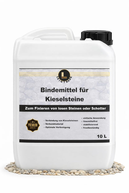 Leintrade Kiesbinder 10 L – Kiesverfestiger für Gartenwege und Splitt im 10-Liter-Gebinde