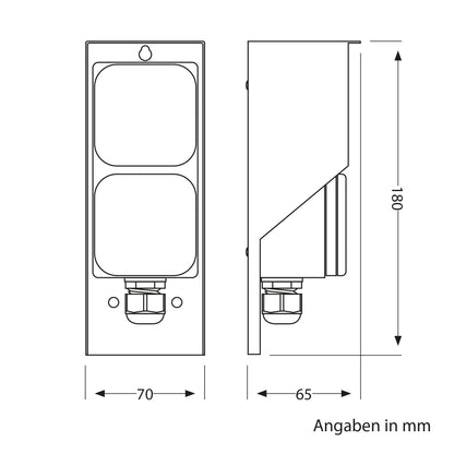 ledscom.de PIWI Aufputz-Steckdose aussen IP44 2-fach anthrazit 2er-Set