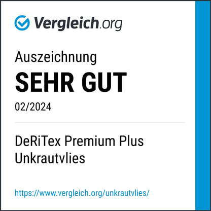 DeRiTex Unkrautschutzvlies Premium Plus 180 g/m², 25 m x 1 m