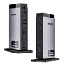 WAVLINK Displaylink USB C Docking Station - Triple Display 4K 100W. Schwarze, rechteckige Station. Erweitert Laptops.