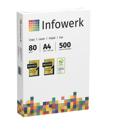Infowerk Kopierpapier A4 80 g/m² 5000 Blatt hochweiss CIE 160