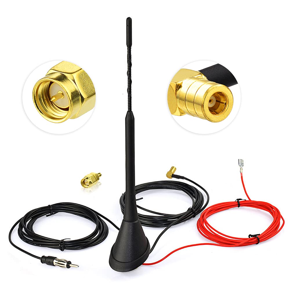 Eightwood DAB/DAB+ Auto Dachantenne mit Verstärker EWAN518GE, 5 m Kabel, SMB-Stecker