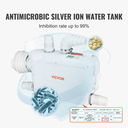 VEVOR Fäkalienhebeanlage 500W Abwasserpumpe 8m Förderhöhe