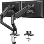 ELIVED Doppel Monitor Arm Gasdruck VESA 13-32 Zoll: Schwarze Gasdruck-Tischklemme für 2 Monitore.