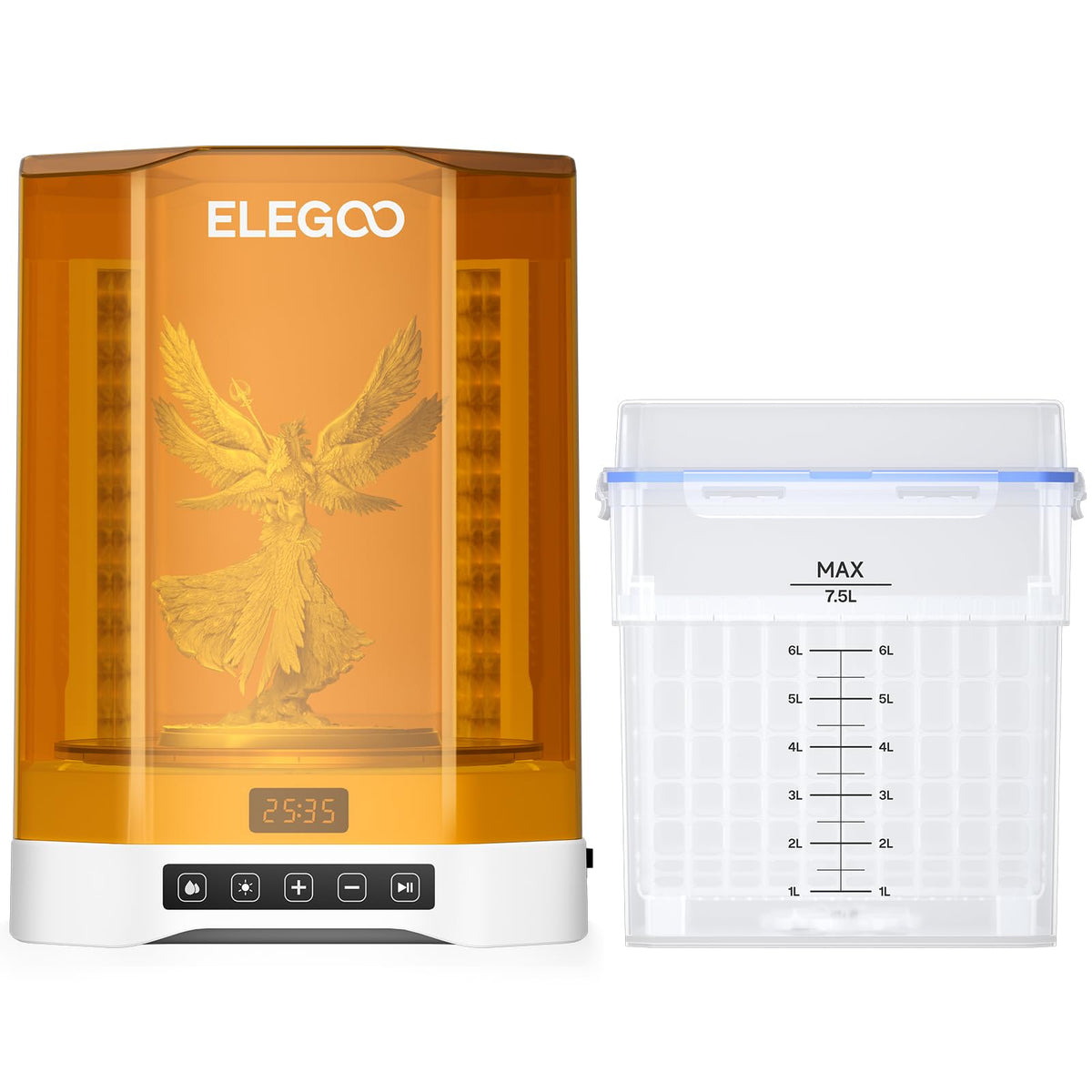 ELEGOO Mercury Plus V3.0 Wasch- & Aushärtestation für Resin-Drucker: Kompakte Station zur Reinigung & UV-Härtung von Resin-Drucken.