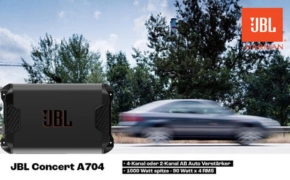 JBL Concert A704 4-Kanal Auto Endstufe Klasse AB 4x70W RMS