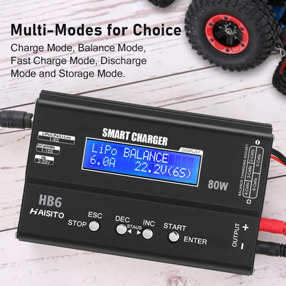 Haisito HB6 LiPo Ladegerät 80W 6A mit Balancer für RC Akkus